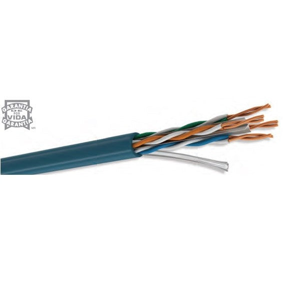 BOBINA UTP CAT6 PARA INTERIOR, 4 PARES, 23 AWG, BOBINA DE 305 MTS, 100% COBRE, CONDUMEX 66446815 , COLOR AZUL