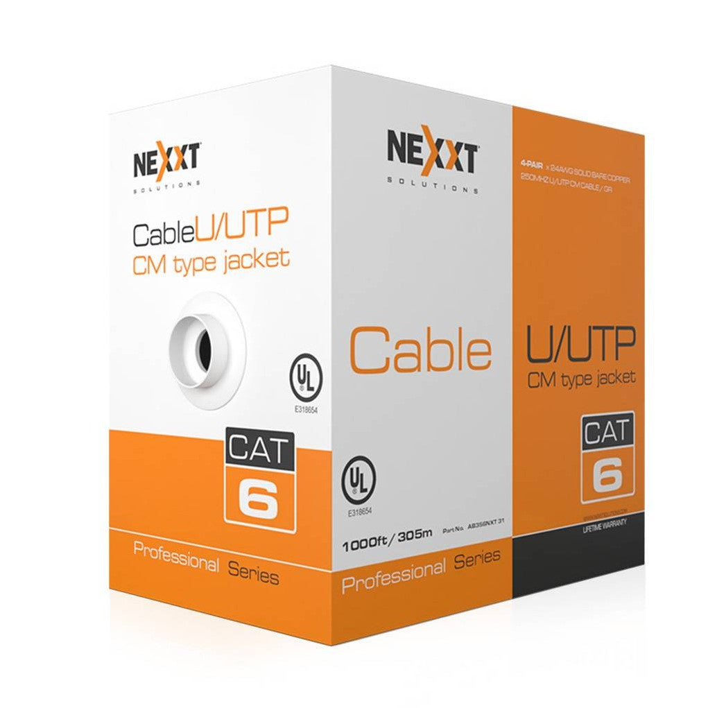 BOBINA NEXXT MODELO AB356NXT31 UTP CAT6 CM 305M GRIS COBRE 24AWG