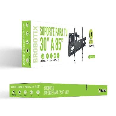 SOPORTE PARA TV, DE PARED ARTICULADO DE 30 A 85 PULGADAS, DOBLE BRAZO, DE ACERO, RESISTENCIA 60K, NEGRO, 6006245 BROBOTIX