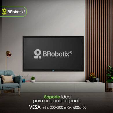SOPORTE PARA TV, DE PARED ARTICULADO DE 30 A 85 PULGADAS, DOBLE BRAZO, DE ACERO, RESISTENCIA 70KG, NEGRO, 6007808 BROBOTIX