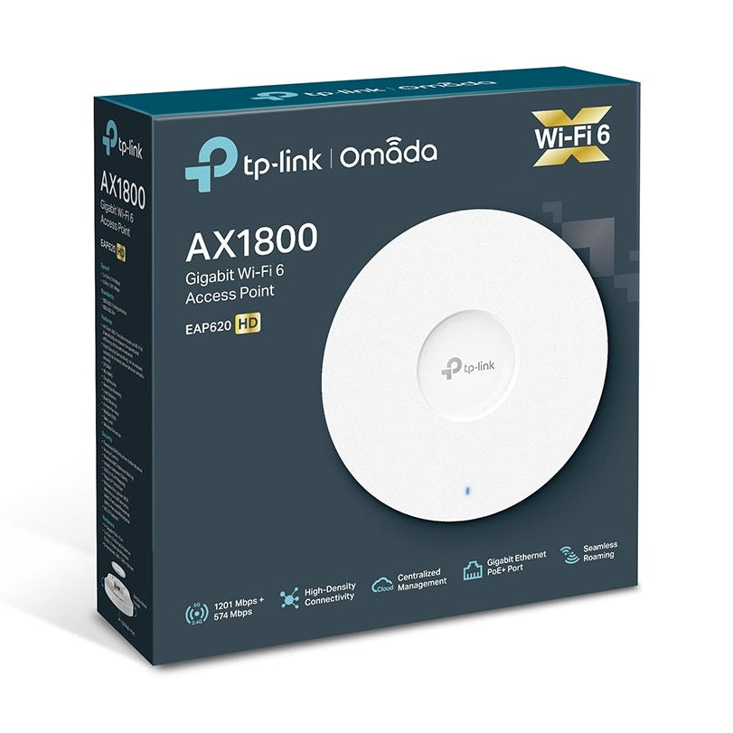 ACCESS POINT INALÁMBRICO DE MONTAJE EN TECHO DE DOBLE BANDA AX1800 AC OMADA TP-LINK EAP620 HD