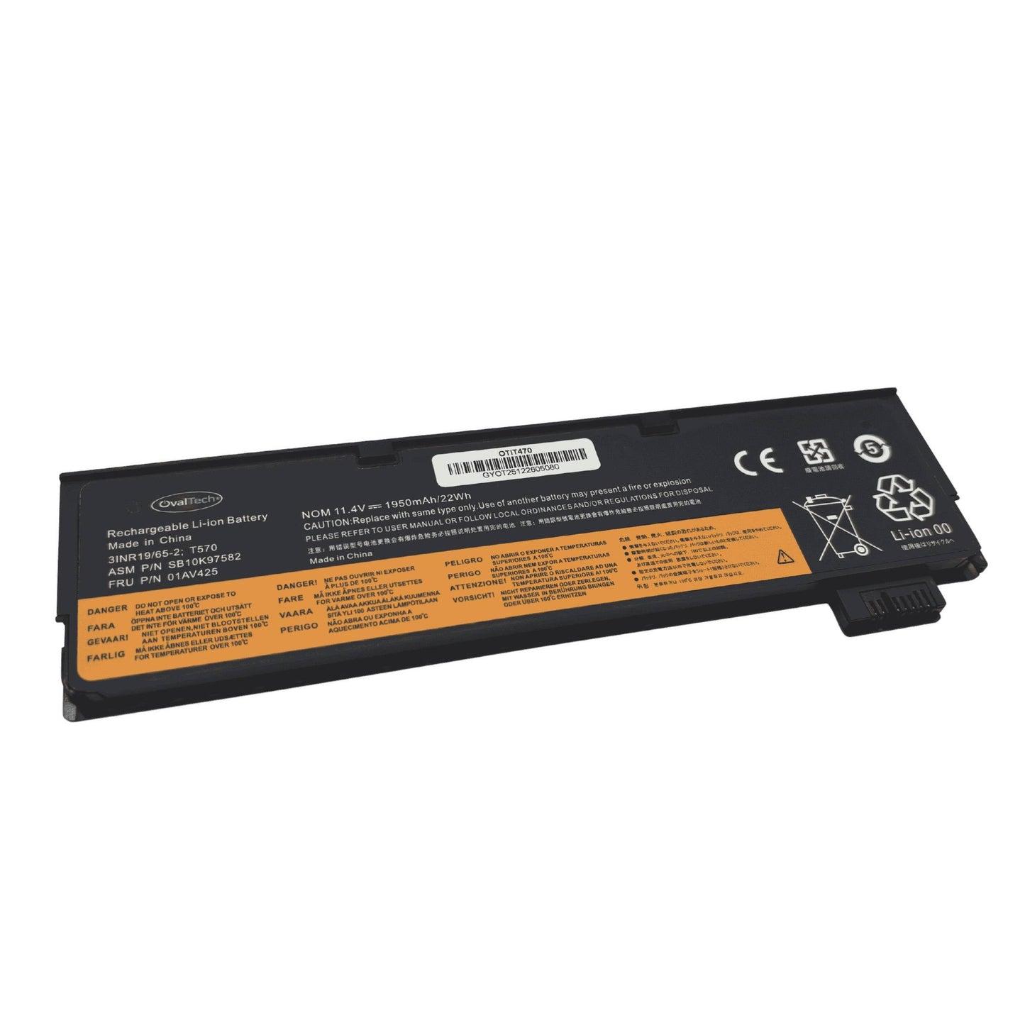 OTIT470 BATERIA 11.4V / 2200MAH PARA LENOVO THINKPAD A475 A485 T470 T570 T480 T580 P51S P52S TP25 SERIES 01AV422 01AV423