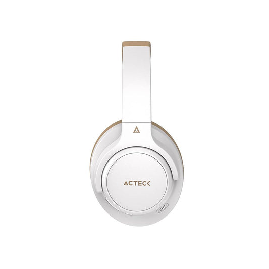 AUDÍFONOS INALÁMBRICOS BLUETOOTH HYPE EPIC HP750 ACTECK ELITE SERIES CANCELACIÓN DE RUIDO ACTIVO HIBRIDO, COLOR BLANCO. AC-940863