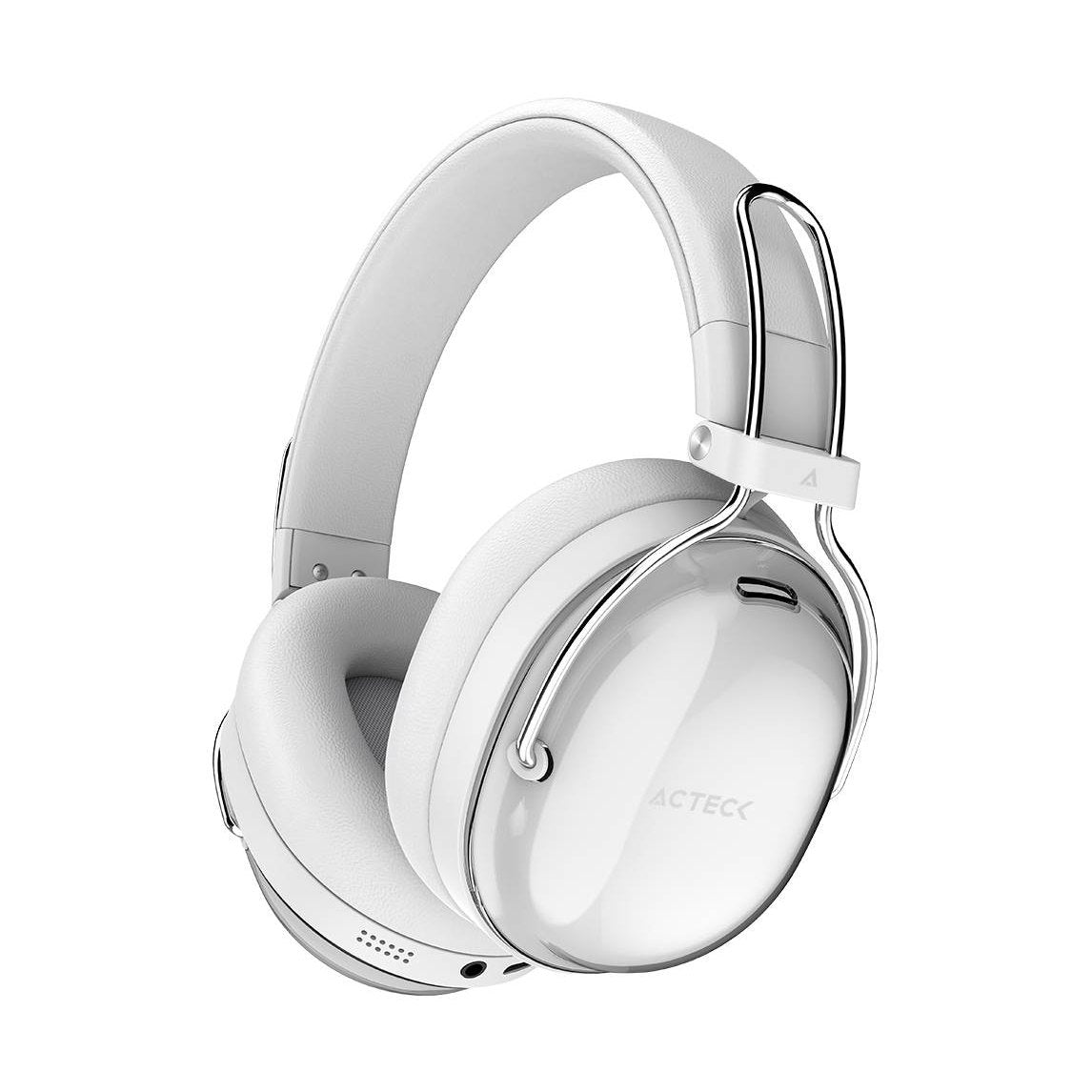 AUDÍFONOS INALÁMBRICOS BLUETOOTH LUXE PURE HP730 ACTECK ELITE SERIES CANCELACIÓN DE RUIDO ACTIVO HIBRIDO, COLOR BLANCO. AC-940887