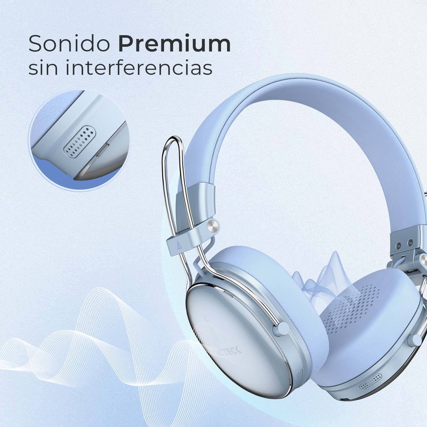 AUDÍFONOS INALÁMBRICOS BLUETOOTH LUXE CHIC HP710 ACTECK ELITE SERIES DURACIÓN DE BATERÍA HASTA 30H, COLOR AZUL. AC-940917