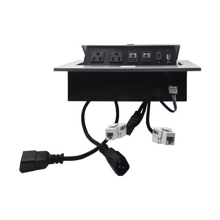 CAJA DE MESA, RJ45 CAT 6, HDMI, USB V2.0, NEMA 5-15R, PLATA, BROBOTIX 171224
