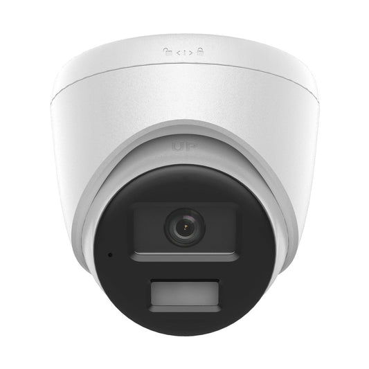 TURRET IP DE 2MP/ LENTE 2.8MM/ ÁNGULO DE VISIÓN 101/ 20M IR/ 15M LUZ BCA/ MICRÓFONO INTEGRADO/ ACUSENSE LITE/ EXTERIOR IP67/ POE/ DWDR/ H.265+ / ONVIF