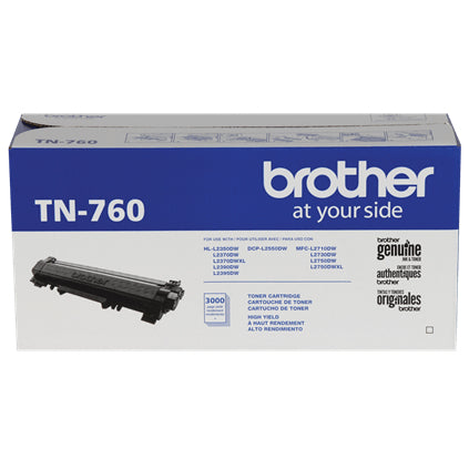 TÓNER BROTHER TN760, NEGRO, RENDIMIENTO APROXIMADO 3,000 PÁGINAS, PARA EQUIPOS DCPL2551DW.