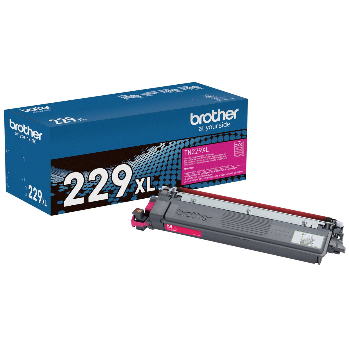 TONER BROTHER TN229XLM MAGENTA, RENDIMIENTO APROXIMADO HASTA 2,300 PÁGINAS, COMPATIBLE CON DCPL3560CDW, MFCL3780CDW