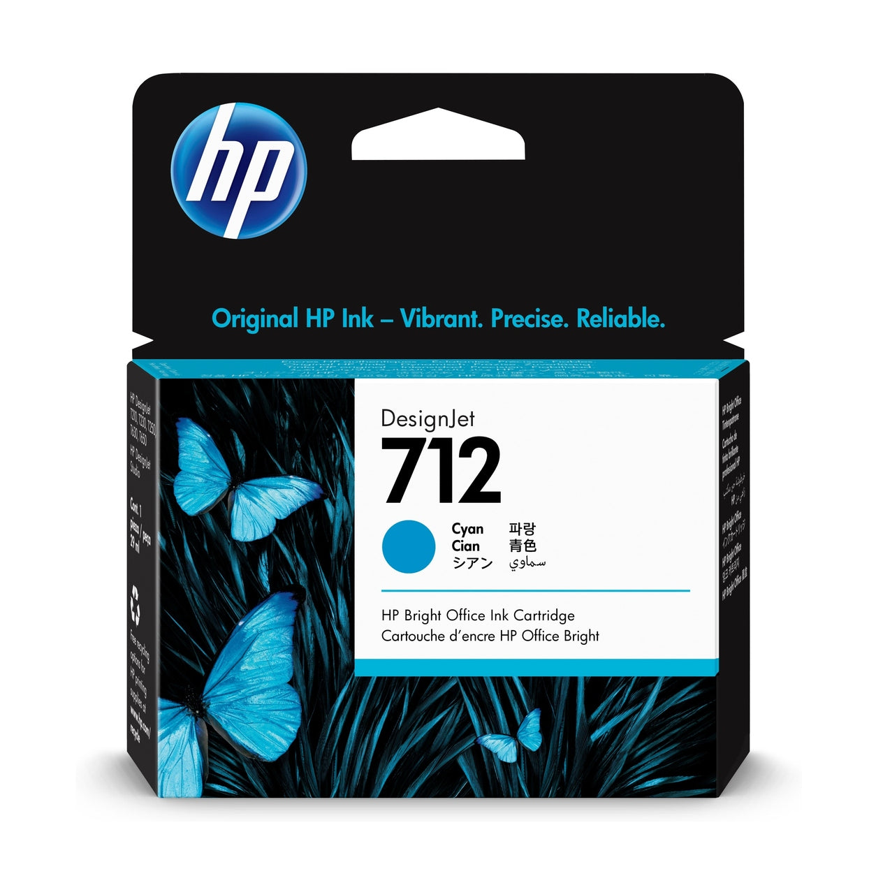 TINTA HP 712, 3ED67A, CIAN 29ML