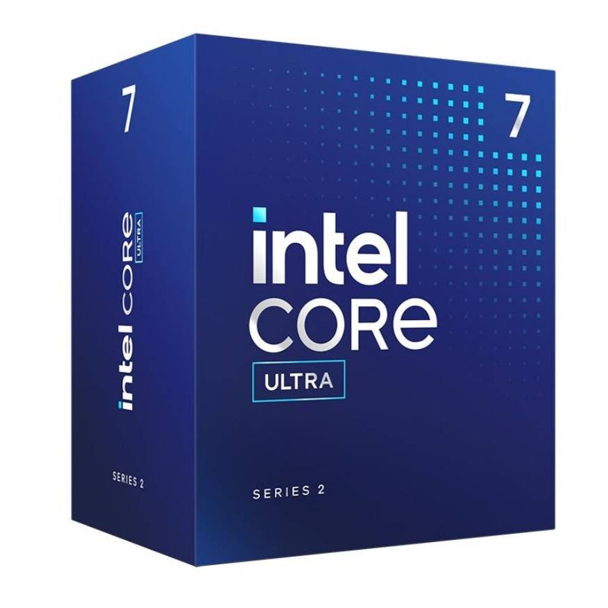 PROCESADOR INTEL CORE ULTRA 7 DE 5.3 GHZ, 20 NÚCLEOS (8P + 12E), 33 TOPS (IA), SOCKET LGA 1851 CON GRÁFICOS Y DISIPADOR.