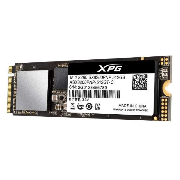 SSD ADATA ASX8200PNP-512GT-C, 512 GB, PCI EXPRESS, 3500 MB/S, 2400 MB/S