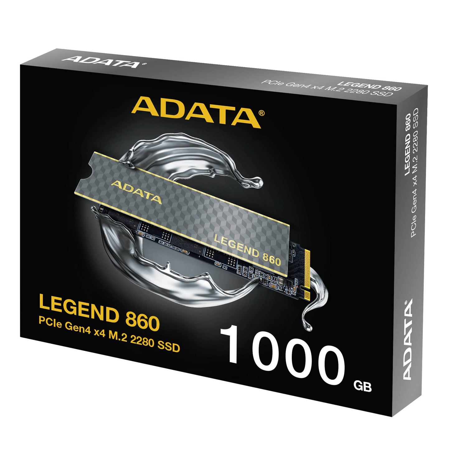 UNIDAD DE ESTADO SÓLIDO ADATA LEGEND 860 1TB PCIE GEN4X4 M.2 2280, CON DISIPADOR DE ALUMINIO. SLEG-860-1000GCS