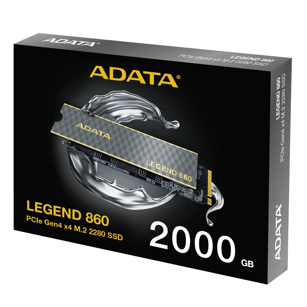 UNIDAD DE ESTADO SÓLIDO ADATA LEGEND 860 2TB PCIE GEN4X4 M.2 2280, CON DISIPADOR DE ALUMINIO. SLEG-860-2000GCS