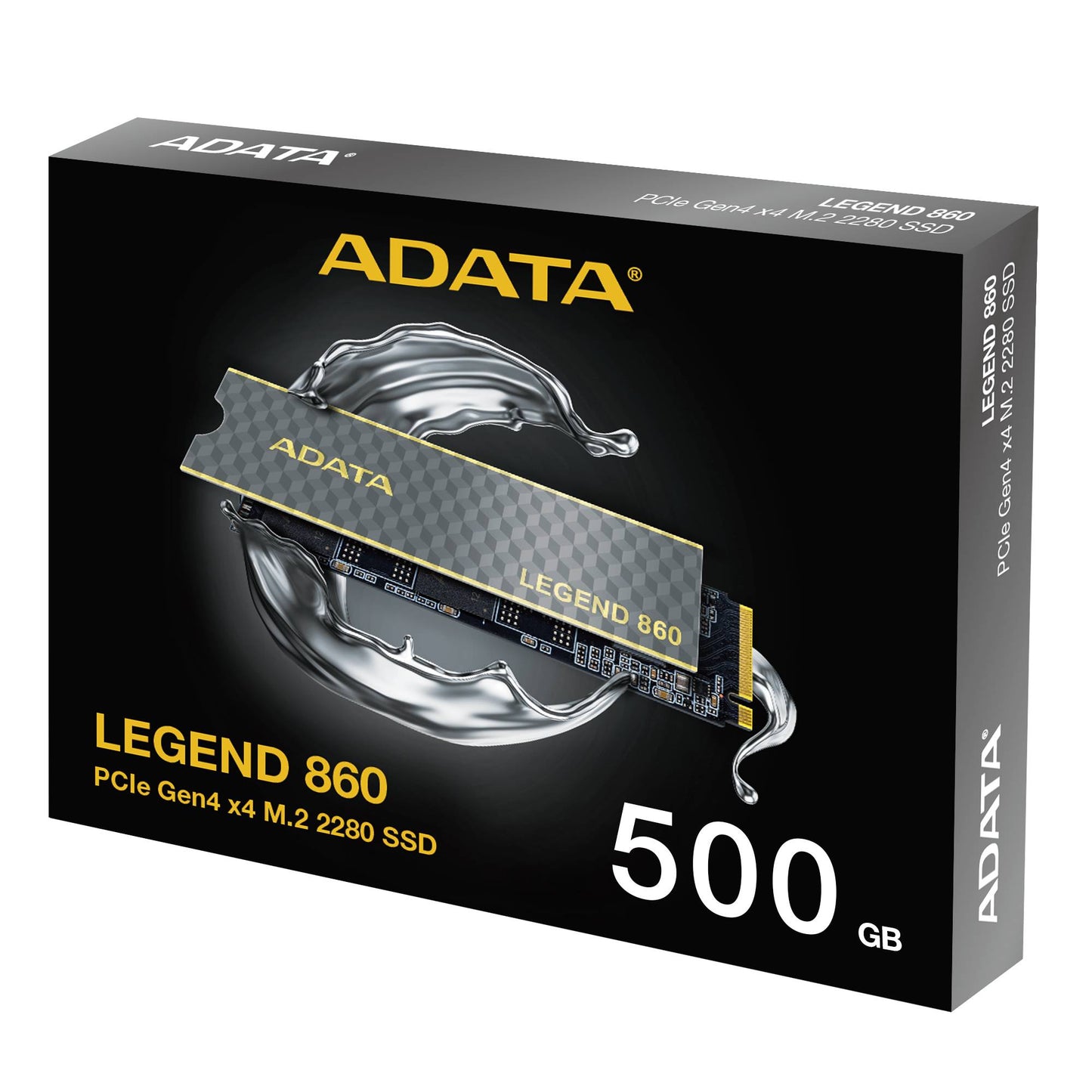 UNIDAD DE ESTADO SÓLIDO ADATA LEGEND 860 500GB PCIE GEN4X4 M.2 2280, CON DISIPADOR DE ALUMINIO. SLEG-860-500GCS