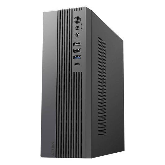 GABINETE MINI TORRE SLIM ONEX GS450 ACTECK FACTOR MICRO ATX- MINI ITX, LECTOR DE TARJETAS SD
