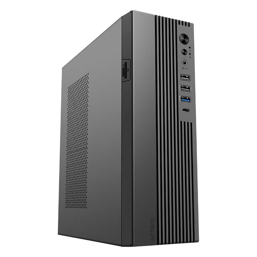 GABINETE MINI TORRE SLIM ONEX GS450 ACTECK FACTOR MICRO ATX- MINI ITX, LECTOR DE TARJETAS SD