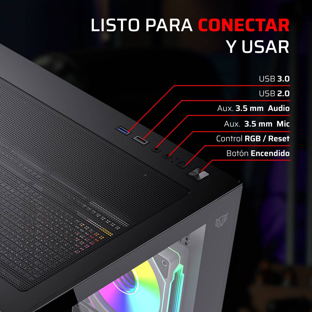 GABINETE MINI TORRE TANK CORE PRO GI925 FACTOR: MICRO ATX - MINI ITX