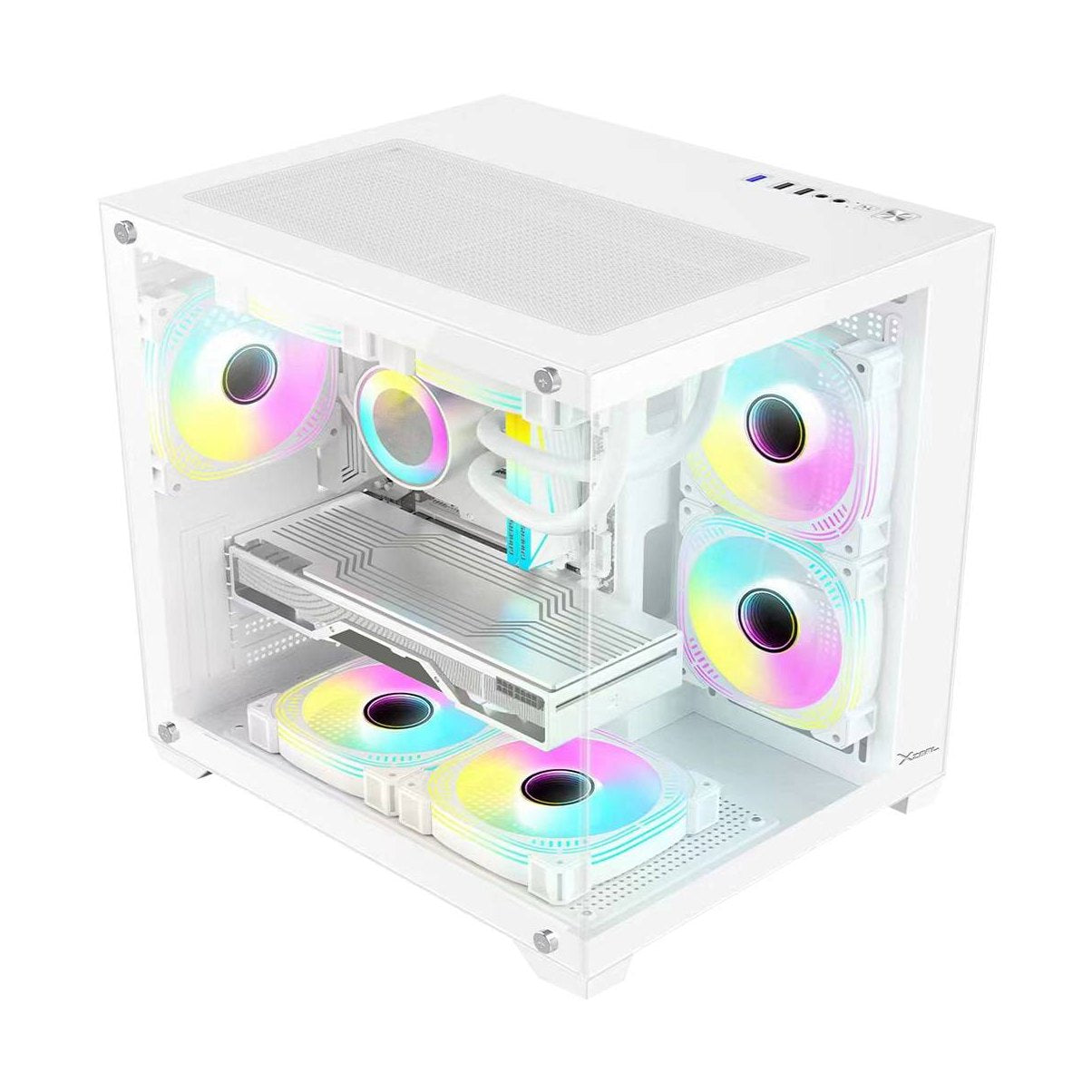 GABINETE XZEAL PANZER II CUBO M-ATX/ITX XZGAMC2W ESPACIO PARA DISCO DURO 1 X 3.5 HDD, 2 X 2.5 SSD