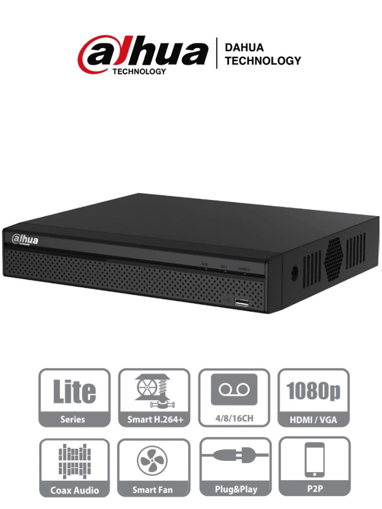 DVR DAHUA TECHNOLOGY XVR5116HS-S2, H.264+, 16, 4 MP
