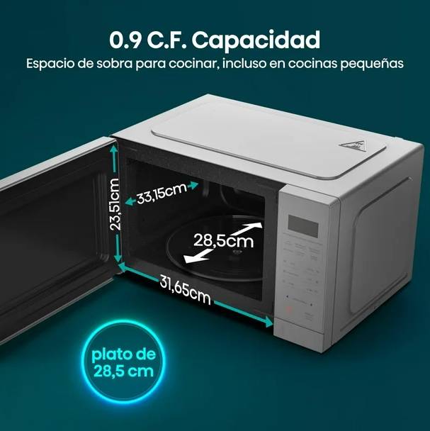 HORNO DE MICROONDAS HISENSE HMMS2509SP 0.9 PIES CÚBICO. COLOR SILVER INOX
