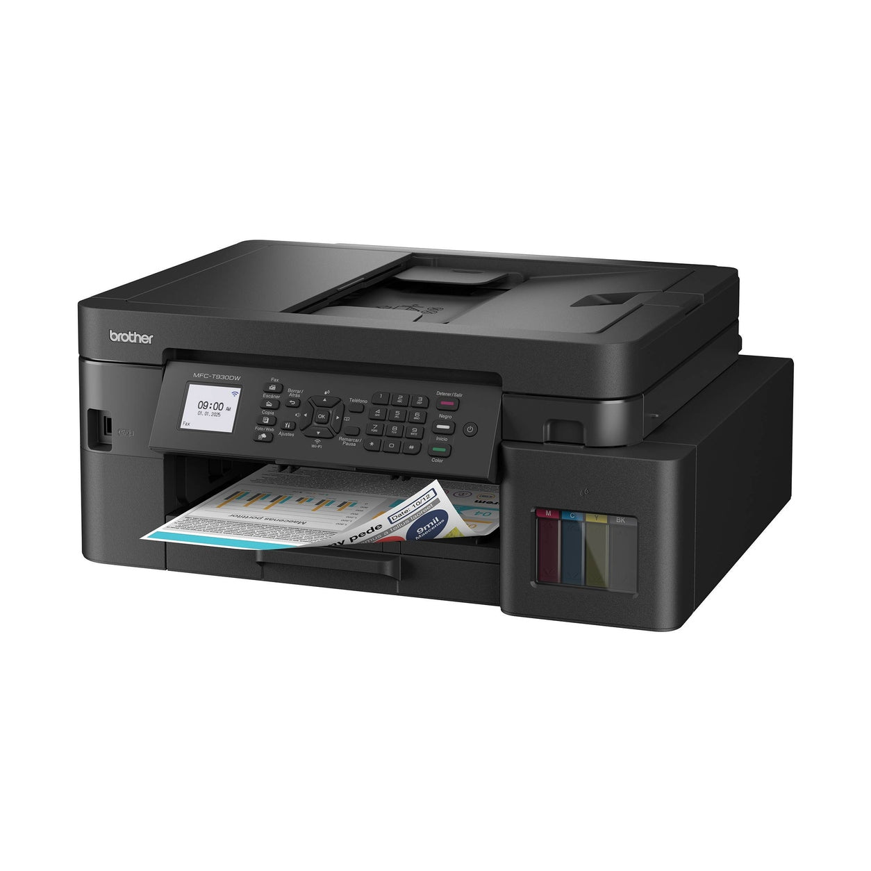 MULTIFUNCIONAL TINTA CONTINUA BROTHER MFCT930DW, IMPRESIÓN DÚPLEX, 30 PPM NEGRO/26 PPM COLOR, WIFI 2.4/5GHZ, ETHERNET, CAMA PLANA COLOR TAMAÑO CARTA
