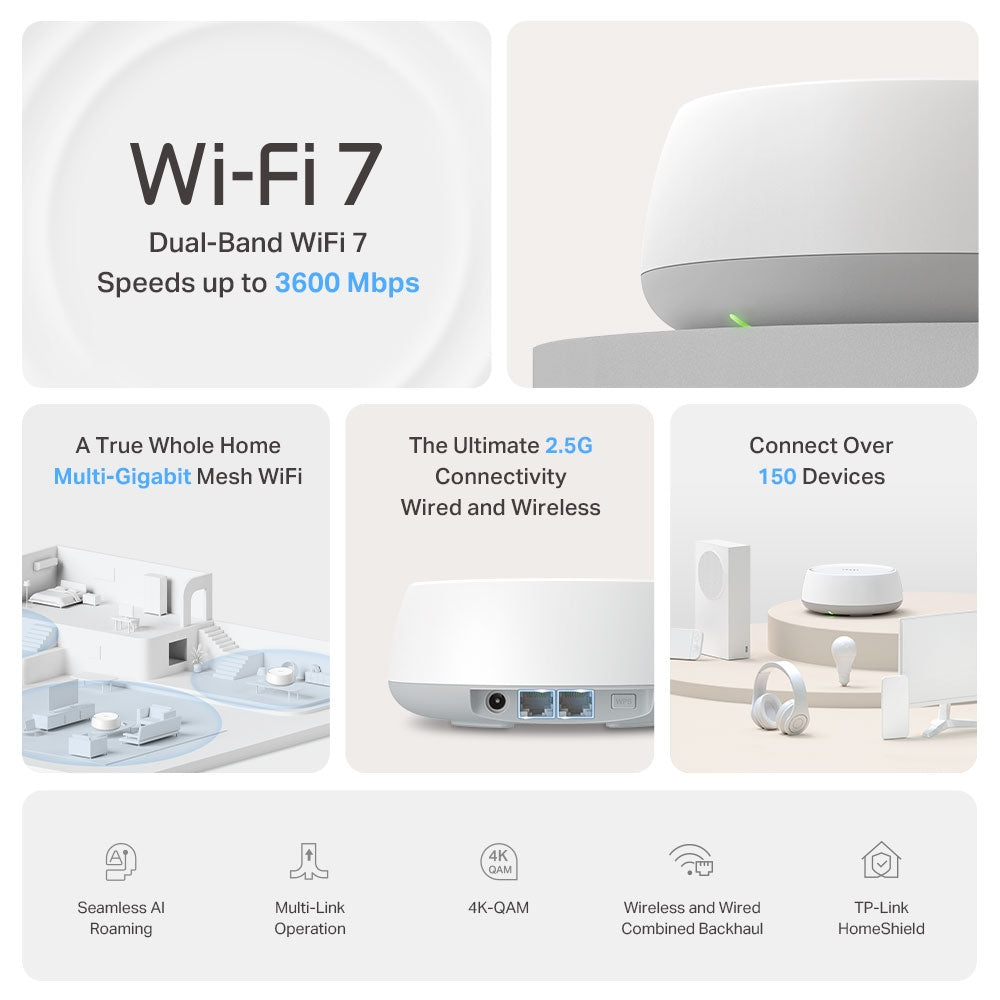 SISTEMA WIFI 7 MESH PARA TODO EL HOGAR BE3600