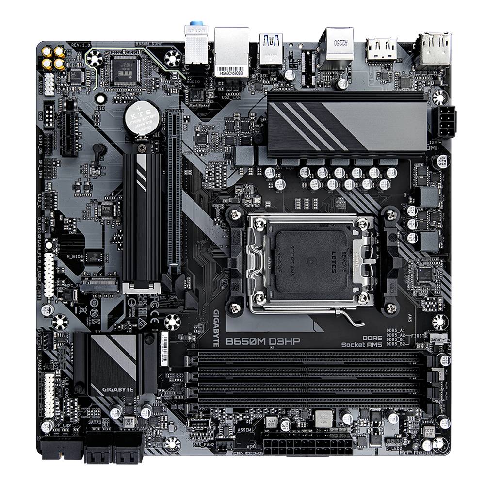 MOTHERBOARDS GIGABYTE B650M D3HP, DDR5-SDRAM, 192 GB, AMD, ZÓCALO AM5, MICRO ATX