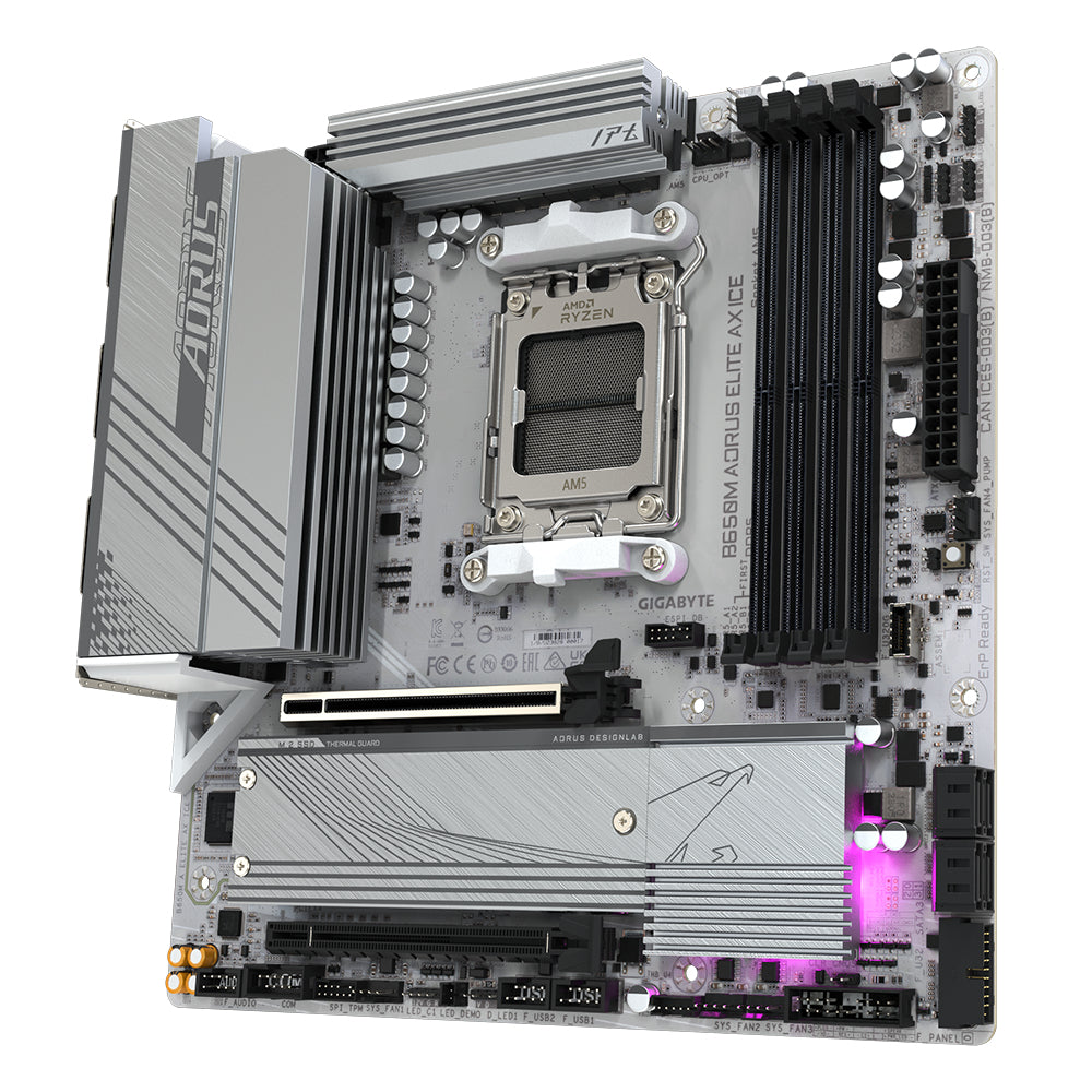 TARJETA MADRE GIGABYTE MICRO ATX B650M A ELITE AX ICE 64 GB DDR5 AM5 PARA AMD
