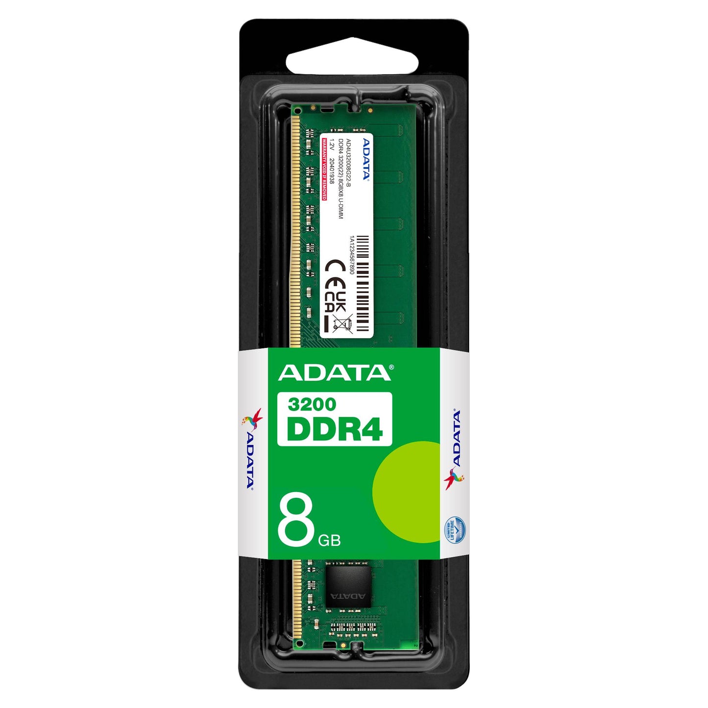 MEMORIA RAM ADATA AD4U32008G22-SGN, 8 GB, DDR4, 3200 MHZ, UDIMM