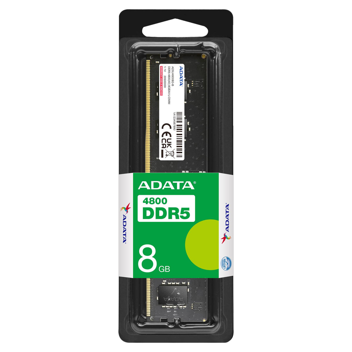 MEMORIA RAM ADATA AD5U48008G-S , 8 GB, DDR5, 4800MHZ, UDIMM