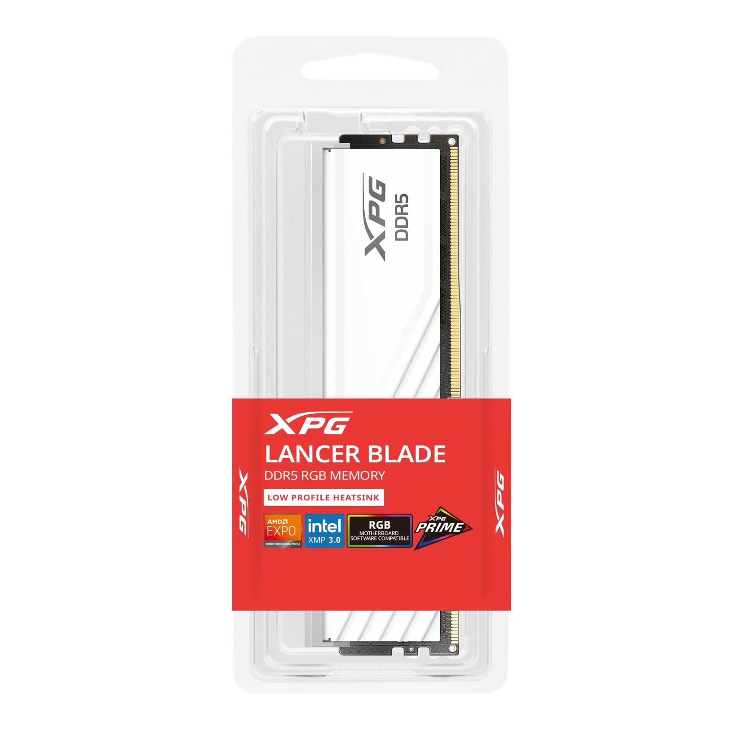 MEMORIA RAM ADATA XPG LANCER BLADE RGB, DDR5 16GB UDIMM 6000MHZ, CON ILUMINACIÓN RGB. DISIPADOR BLANCO. AX5U6000C4816G-SLABRWH