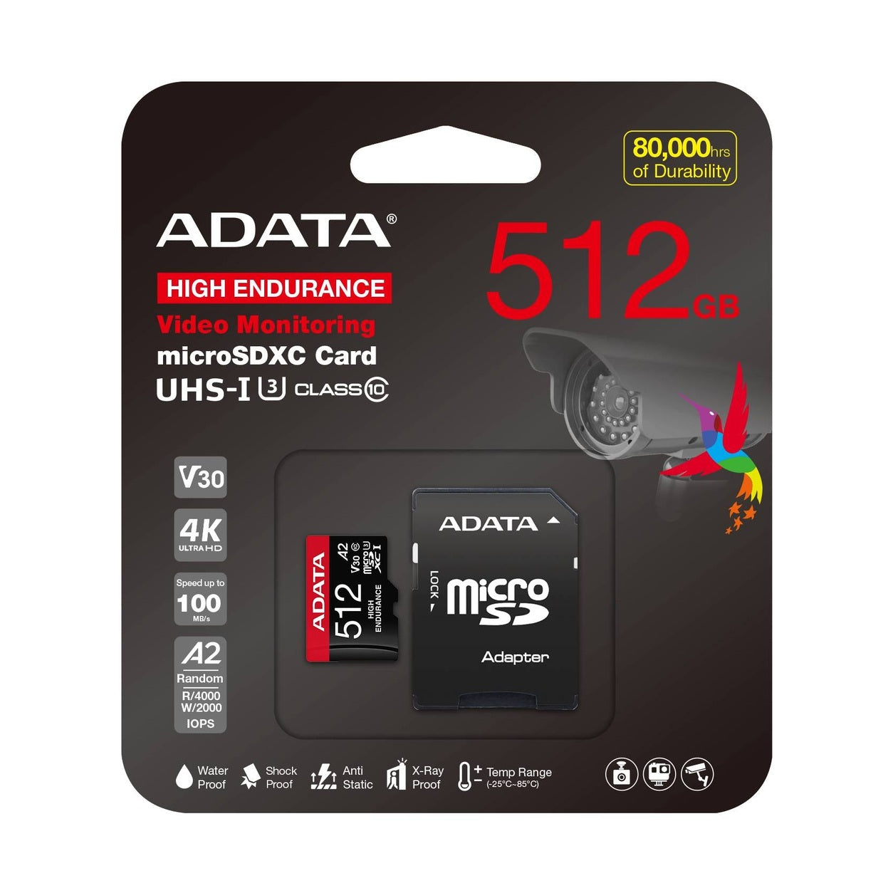 MICRO SECURE DIGITAL ADATA HIGH ENDURANCE (ALTA DURABILIDAD) MICROSDXC UHS-I U3, SD6.0 CLASE 10, V30 512GB CLASE 10 (A2)