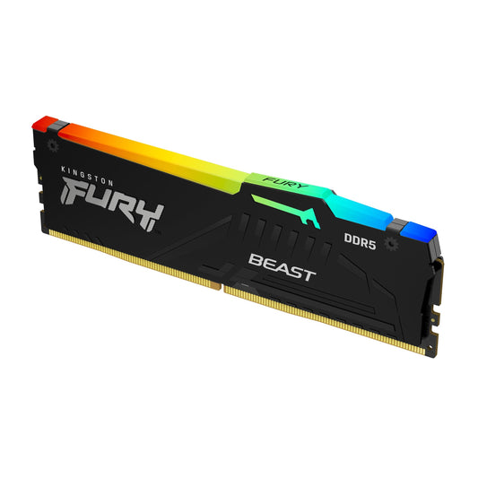 MEMORIA RAM KINGSTON FURY BEAST BLACK XMP RGB DIMM DDR5 16GB 5200MT/S CL40 1RX8 1.25V