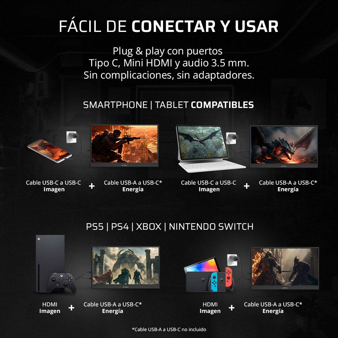 MONITORES BALAM RUSH NOMAD NM15D, 15.6 PULGADAS, 1920 X 1080 PIXELES, 4 MS, NEGRO