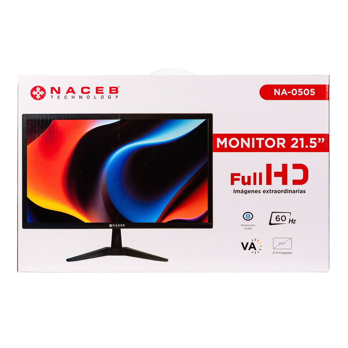 MONITOR MARCA NACEB NA-0505 LED FHD 21.5 PULGADAS 75HZ HDMI + VGA RESOLUCION 1920 X 1080