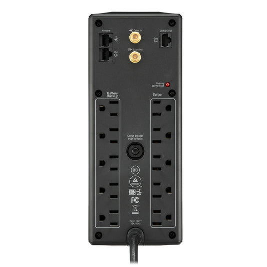 NO BREAK CAPACIDAD 1350 VA, 810 W, 120 V CON APC BX1350M-LM60, 1350 VA, 810 W, 16 H, NEGRO, INDUSTRIAL Y OFICINA