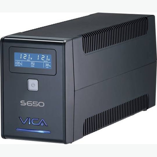 NO BREAK INTERACTIVO S650, 650VA/360W, ENTRADA 127VCA 60 HZ, SALIDA 120VCA, 4 TOMAS REGULADAS/4 REGULADAS Y RESPALDADAS, PANTALLA LCD,BREAKER TERMICO