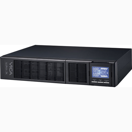 UPS ONLINE DOBLE CONVERSIÓN RACK ALPHA 2K, 2000VA/2000W, 8 NEMA 5-15/20R PROTEGIDOS, ENTRADA NEMA 5-20P, 55/150VCA, SALIDA 100/110/115/120/127VCA, SNMP