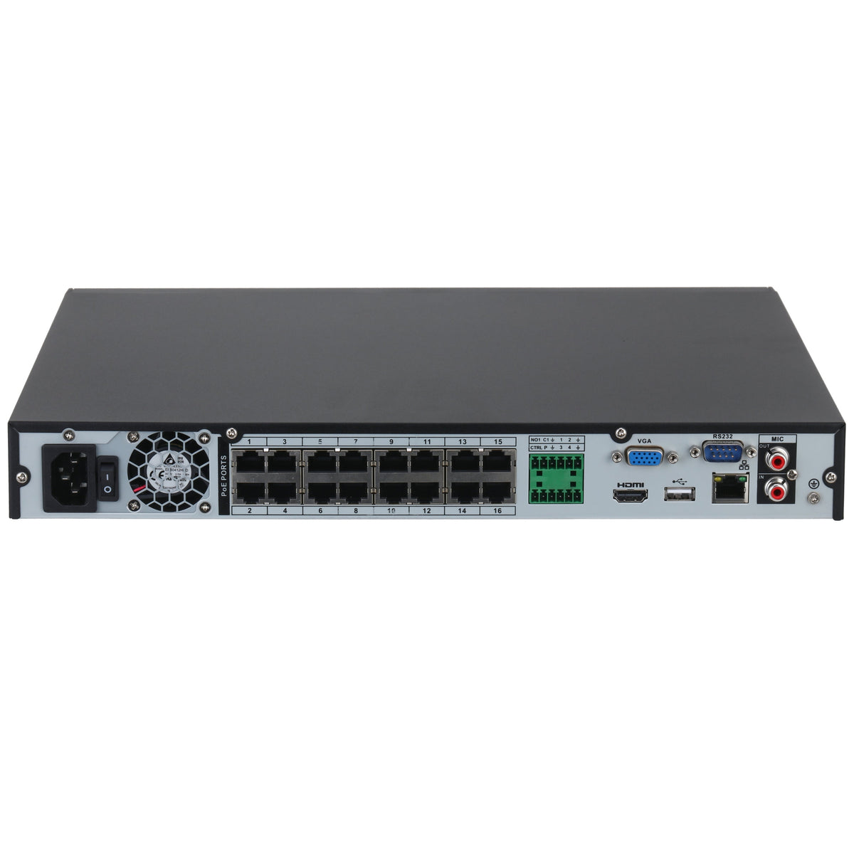 DHI-NVR4232-16P-4KS3 NVR 4K / 32 CANALES IP /16 PUERTOS POE / RENDIMIENTO 160 MBPS/2 BAHÍAS DISCO DURO/ 4&2 E&S ALARMA/WIZSENSE/ 2 CANALES SMD PLUS