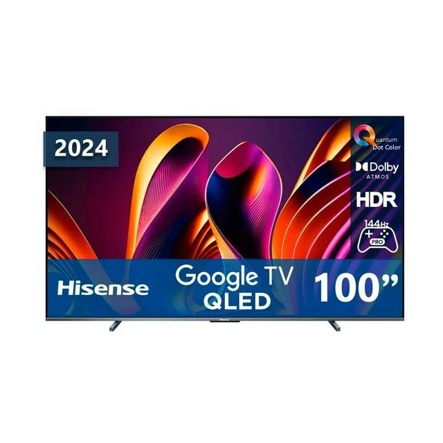 TELEVISOR HISENSE 100QD7N, 100 PULGADAS, QLED, QUANTUM DOT, 4K UHD, 3840 X 2160 PIXELES, GOOGLE SMART TV