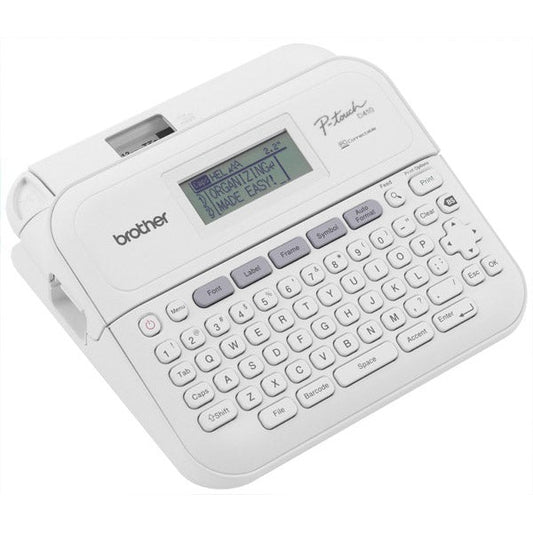 ROTULADOR BROTHER P-TOUCH PTD410, TRANSFERENCIA TÉRMICA, USB, TECLADO QWERTY, ADAPTADOR AC, IMPRIME ETIQUETAS LAMINADAS DE HASTA 18 MM DE ANCHO