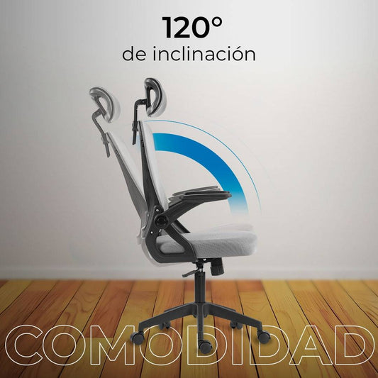 SILLA DE OFICINA FLUX LITE EC313HR / MALLA + PP + MALLA / PISTON CLASE 2 / SOPORTA HASTA 100 KG / MECANISMO MECÁNICO / INCLINACIÓN DE 120°