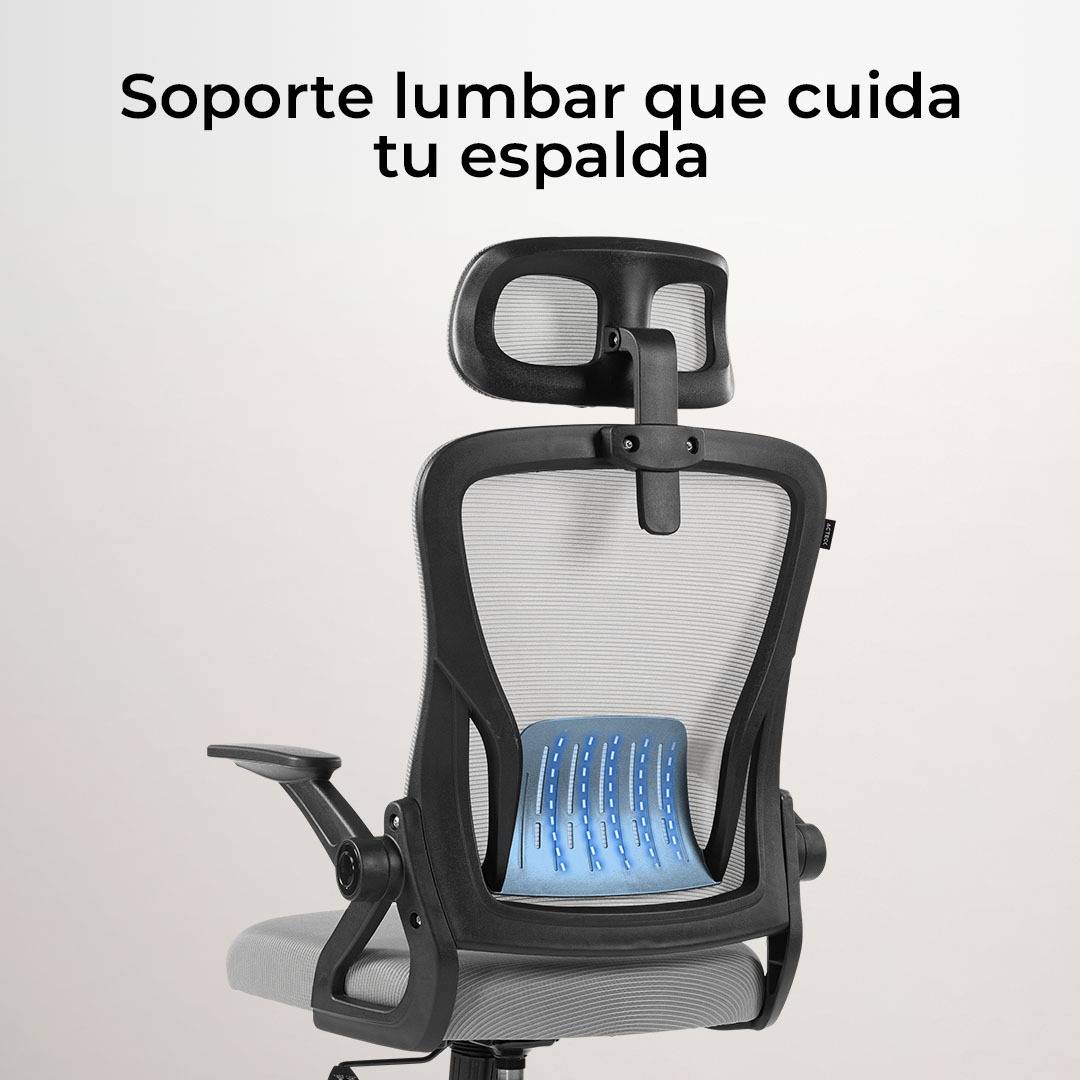 SILLA DE OFICINA FLUX LITE EC313HR / MALLA + PP + MALLA / PISTON CLASE 2 / SOPORTA HASTA 100 KG / MECANISMO MECÁNICO / INCLINACIÓN DE 120°