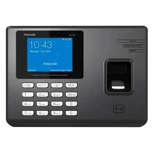 TERMINAL DE CONTROL DE ASISTENCIA DE HUELLA ANVIZ AN-GC100, NEGRO, 2.8 PULGADAS