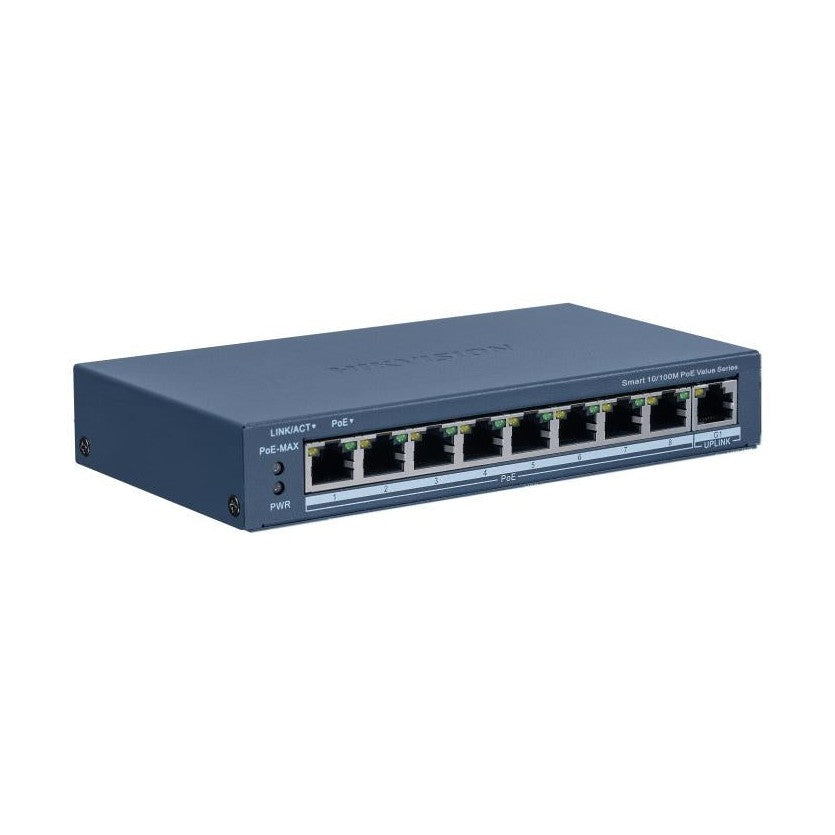 HIKVISION DS-3E1309P-EI/M, SWITCH POE+ MONITOREABLE, 8 PUERTOS 10/100 MBPS POE+