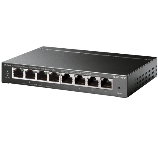 SWITCH TP-LINK TL-SG108PE, NEGRO, 15,4 W, 8