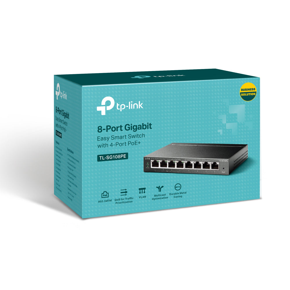 SWITCH TP-LINK TL-SG108PE, NEGRO, 15,4 W, 8