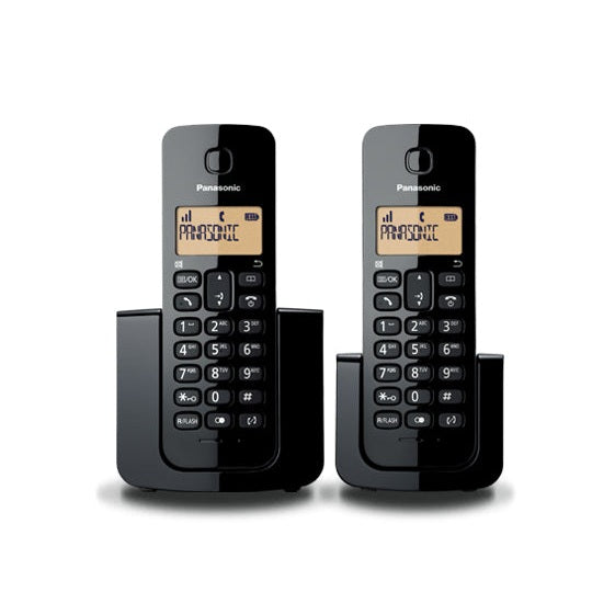 PANASONIC 2 TELEFONOS INALAMBRICO, PANTALLA DE 1.4, ALARMA, STAND BY, ECO, DECT, NEGRO
