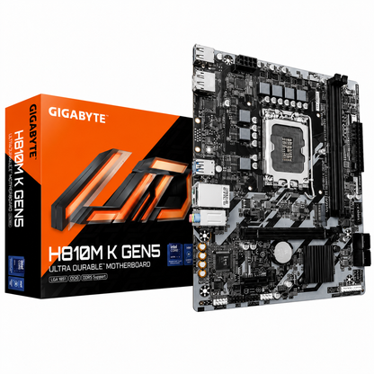 TARJETA MADRE GIGABYTE ATX H810M K GEN5, DDR5, S-1851, 128 GB, PARA INTEL